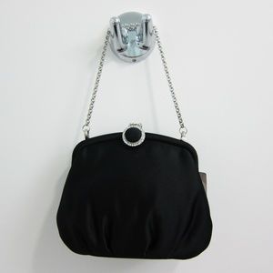 Aqua Bloomingdales black silk evening bag